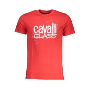 Cavalli Class Tryck Logo Kortärmad T-shirt Red, Herr