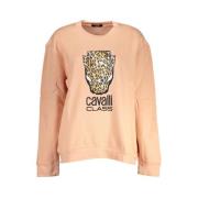 Cavalli Class Elegant Rosa Fleece Sweatshirt Pink, Dam