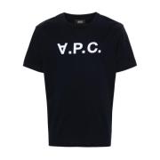 A.p.c. Midnight Blue Jersey Logo T-shirt Black, Herr