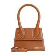 Jacquemus Medium Chiquito Ljusbrun Läder Väska Brown, Dam