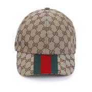 Gucci Beige Ebony New Web Hatt Beige, Herr