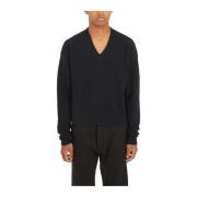 Rick Owens Svart V-ringad Topp Black, Herr