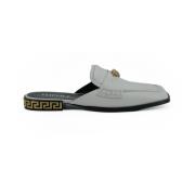 Versace Elegant vita läderslides Gray, Dam