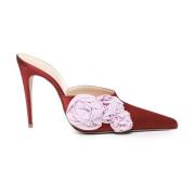 Magda Butrym Röda Blommor Mules Högskurna Sandaler Red, Dam