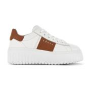 Hogan Läder Sneakers Brun Panel Design Multicolor, Dam