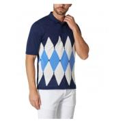 Ballantyne Kortärmad Linne Polo med Diamantmönster Multicolor, Herr