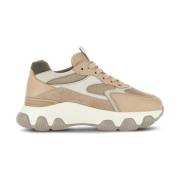 Hogan Suede Panelled Sneakers Beige Beige, Dam