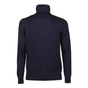 Drumohr Turtleneck Sweater Blue, Herr