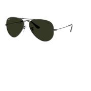 Ray-Ban Klassiska Aviator solglasögon i Gunmetal Grön Black, Unisex