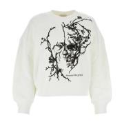 Alexander McQueen Vit bomullsweatshirt White, Dam