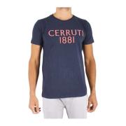 Cerruti 1881 Logotyp Bomull T-shirt - Blå Blue, Herr