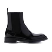 Alexander McQueen Svarta Ankelboots för Män Black, Herr