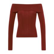 IVY OAK Slim Långärmad Stickad Topp Red, Dam