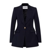 IVY OAK Skräddarsydd Blazer med Gyllene Knappdetaljer Blue, Dam