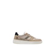 D.a.t.e. Beige Läder Låg-Top Sneakers med Mocka Detaljer Beige, Dam