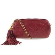 Chanel Vintage Pre-owned Tyg chanel-vskor Red, Dam