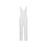 IVY OAK V-ringad Jumpsuit i Snövit White, Dam