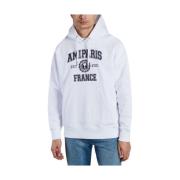 Ami Paris Vit Oversized Hoodie i Ekologisk Bomull White, Herr