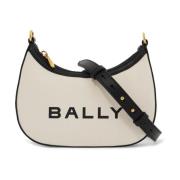 Bally Ellipse Bar Axelremsväska Beige, Dam