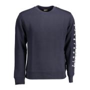 Napapijri Blå Sweatshirt Rund Hals Print Logo Blue, Herr