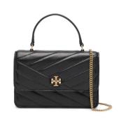 Tory Burch Quiltad Double T Svart Axelväska Black, Dam