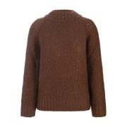 Ermanno Scervino Brun Kristalldekorerad Crew-Neck Sweater Brown, Dam