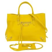 Balenciaga Vintage Pre-owned Laeder handvskor Yellow, Dam