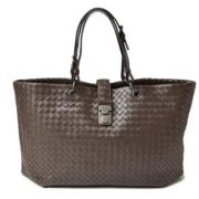 Bottega Veneta Vintage Pre-owned Laeder totevskor Brown, Dam