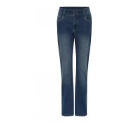 C.Ro Flared Denim Jeans Medium Blue Blue, Dam