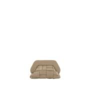 THEMOIRè Vävd Vete Clutch Väska Veganskt Tyg Beige, Dam