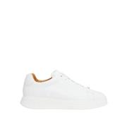 Boss Högkvalitativa lädersneakers White, Herr