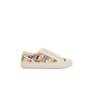 Fendi Multifärgad Jacquard Låg-Top Sneakers Multicolor, Dam