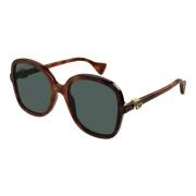 Gucci Havana/Green Solglasögon Brown, Dam