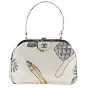 Chanel Vintage Pre-owned Canvas handvskor Gray, Dam