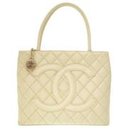 Chanel Vintage Pre-owned Laeder totevskor Beige, Dam