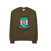 Maison Kitsuné Khaki College Fox Sweatshirt Green, Herr