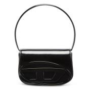 Diesel Svart Läder Crossbody Väska Black, Dam