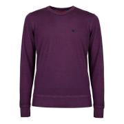 Gallo Lila Ull Crew-Neck Tröja Purple, Herr