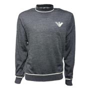 Emporio Armani Ull Crewneck Sweatshirt Grå Melange Gray, Herr