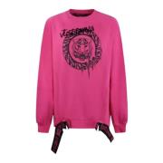 Just Cavalli Dam Rund Dropp Sweatshirt Pink, Dam