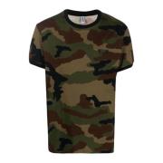 Moschino Herr Camouflage T-shirt Green, Herr