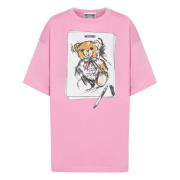 Moschino Teddy Bear Crew Neck T-shirts Pink Pink, Dam