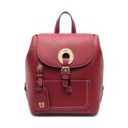 Love Moschino Bordeaux Röd Faux Läder Ryggsäck Red, Dam