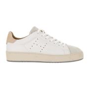 Hogan Lädersneakers Framsnörning Perforerad Sida White, Dam