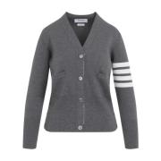 Thom Browne Klassisk Ull Cardigan Gray, Dam