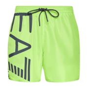 Emporio Armani EA7 Logo Lime Sidokostym Polyester Material Green, Herr