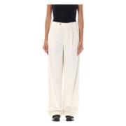 A.p.c. Ecru Wide-Leg Byxor Melissa Pant Beige, Dam