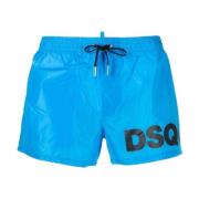 Dsquared2 Herr Badkläder Logo Boxer Shorts Blue, Herr