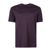 Emporio Armani Lila Logotyp Text Kortärmad T-shirt Purple, Herr