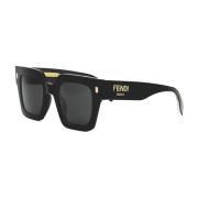 Fendi Fyrkantiga solglasögon i grönt eller burgundy acetat Black, Dam